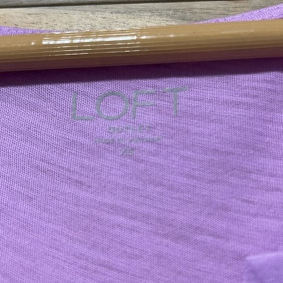 LOFT Outlet Shirt Lilac 100% Cotton Top - Picture 4 of 5